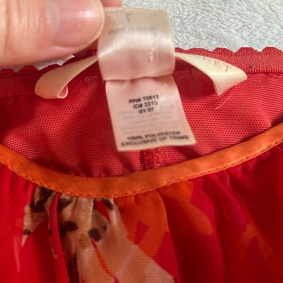 Y2K Victoria’s Secret very sexy lingerie gown red animal print mesh cami slip Lg - Picture 8 of 10